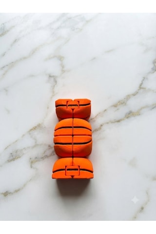 3d Baskı Turuncu Basketbol Topu Tasarımlı Katlanabilir Sonsuz Blok / Stres Giderici El Oyuncağı Fidget Toy