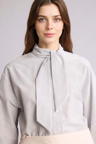 Defacto Relax Fıt Çizgili Poplin Uzun Kollu Tunik H4225ax26spwt32 Beyaz-wt32