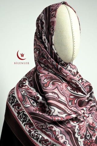 Bilenler Etnik Desenli Pamuklu Şal 70x190 Cm Bordo