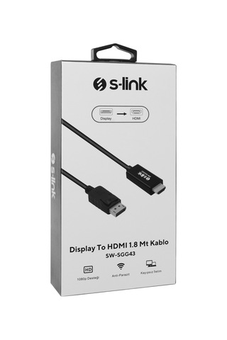 Buradabulabilirsin S-lınk Sw-sgg43, Display Port Dp To Hdmı Çevirici 1,8metre Kablo Nl