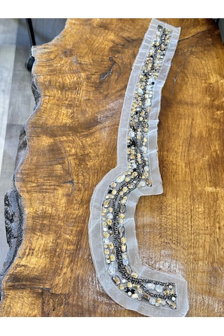 Taş İşleme Dikiş Giyim Aksesuarı Aplike 74x5 Cm