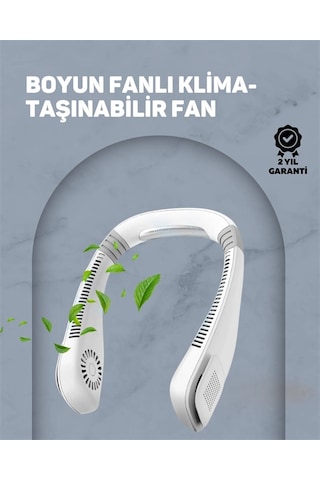 Mey Najmaddin Usb Şarjlı Giyilebilir Fan 5 Kademeli Rüzgar Hızı, Sessiz Turbo Soğutma, 360 Hava Sirkülasyonu