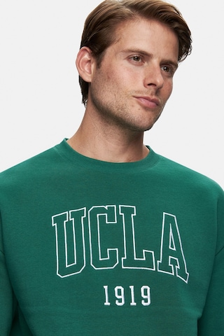 Ucla Sandhıll Yeşil Bisiklet Yaka Nakışlı Loose Fit Erkek Sweatshirt Yeşil