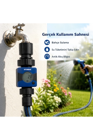 Hyundai G22105 Dijital Su Akış Ölçer Debimetre Bahçe Sulama Su Sayacı