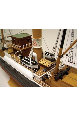 Türk Model 1/87 123 Bandırma Vapuru, 62 Cm. Ahşap Model Kiti-55132