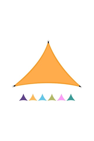 Açık Güneşlik Üçgen Gökyüzü Ekranı Basit Güneş Koruma Gölgelik, Boyut: 4x4x4m Rastgele Renk Çok Renkli