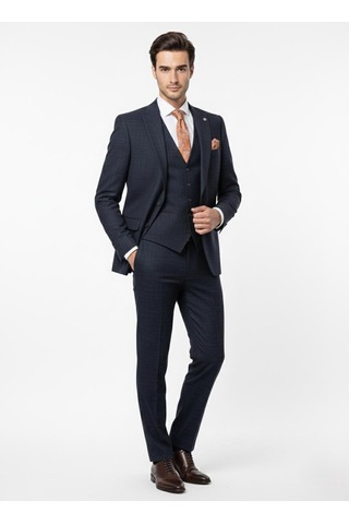 Presto Erkek 6 Drop U Yelekli Slim Takım Elbise Lacivert 787-200 Lacivert