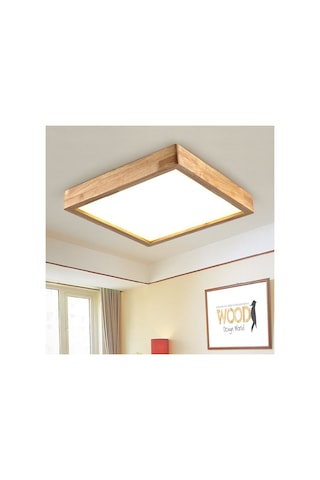 Wood Design World 60X60Cmahşap Çerçeve Tavan Led Aydınlatma Avize