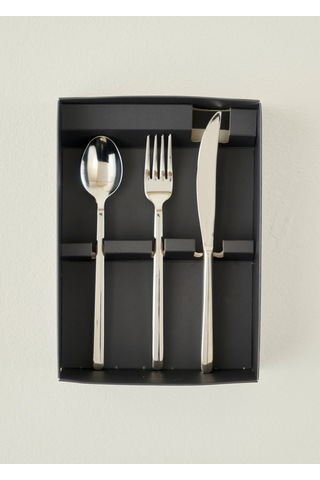 Bella Maison Milano 18 Parça Tatlı Çatal Kaşık Bıçak Seti Silver Silver