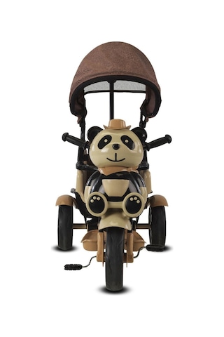 Babyhope 127 Little Panda Ebeveyn Kontrollü Tenteli Müzikli Tricycle Üç Teker Bisiklet-kahve Çok Renkli