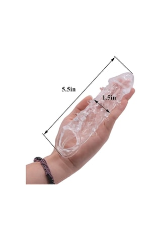 Red Fox Wolf Warrior Crystal Şeffaf Dokulu Penis Kılıfı Esnek Tpe Malzeme, Gerçekçi His, 13.8 Cm