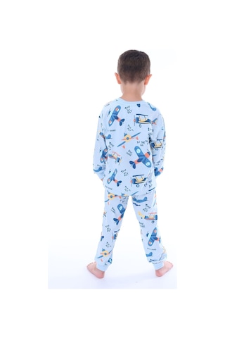 Zuzunga Time To Fly Mavi Desenli Çocuk Pijama Takımı Mavi