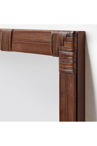 Duvar Aynası, Kahverengi, 47x62 Cm Açık Ceviz