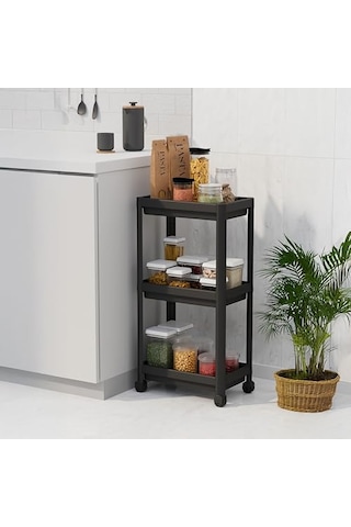 3 Katlı Tekerlekli Raf Ünitesi - 36x71x23 Cm Dar Alan Düzenleyici - Mutfak Ve Banyo Için Aletsiz Kurulum Servis Arab Diğer