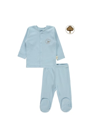 Civil Baby Bebek Organik Pijama Takımı 0-6 Ay Mavi 22330R024SS1 Mavi