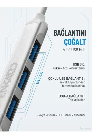 Storeşahin Ekd-uh60, Usb3.0 To 3xusb 2.0, 1xusb 3.0, Metal, Usb Hub Shn0720
