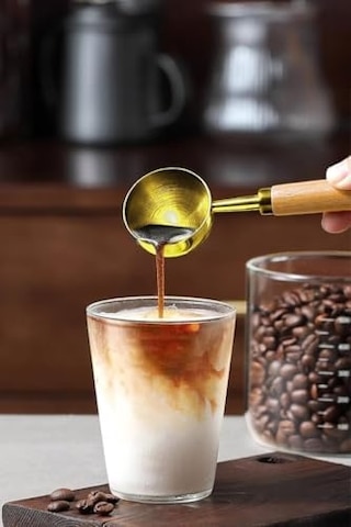 2 Tbsp 30 Ml Gold Çelik Kahve Ölçü Kaşığı Mt148sr Açık Ahşap