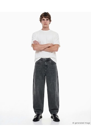 Lcw Jeans Antrasit Süper Baggy Fit Erkek Jean Pantolon