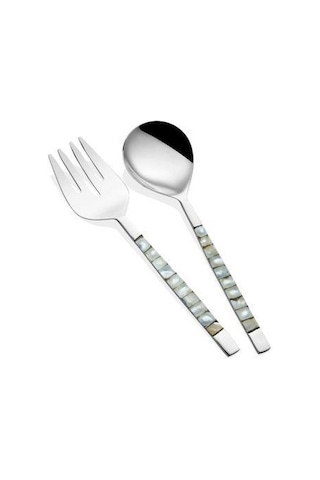 The Mia Pearl Salata Servis Takımı White 2 Parça Ckb0173