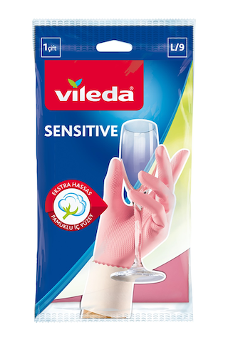 Vileda Sensitive Bulaşık Eldiveni Büyük Boy 3'lü L-9