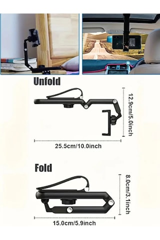 Multifonksiyonel Selfie Çubuklu Araç Güneşliğe Takılan Araç Içi Telefon Tutucu Tripod 1