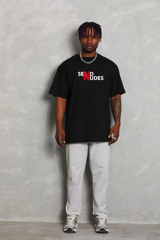 Freedom Storee Erkek Kısa Kol Yazlık Tişört Bisiklet Yaka Baskılı Oversize T-shirt - Siyah Çok Renkli