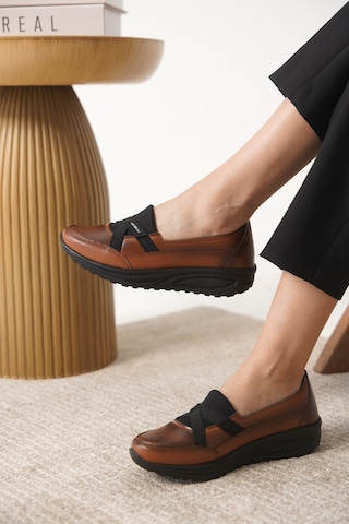 Garantili D0312 Günlük Ortopedik Kadın Babet Ayakkabı Taba