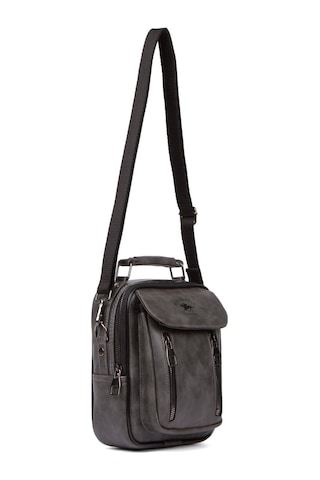 Tuldar Erkek Deri Kapaklı Çapraz Askılı Omuz Ve El Çantası 17x21cm Tul541 Gri