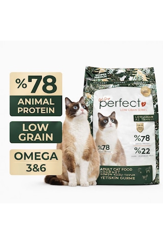 Perfect Cat Az Tahıllı Düşük Tahıllı Gurme Kedi Maması 10 KG