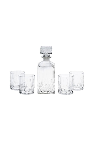 Homeplaceeu Viski Ve Şarap Dekantör Seti, 900 Ml, 4 Viski Bardağı, 230 Ml, Hediye Kutusunda Çok Renkli