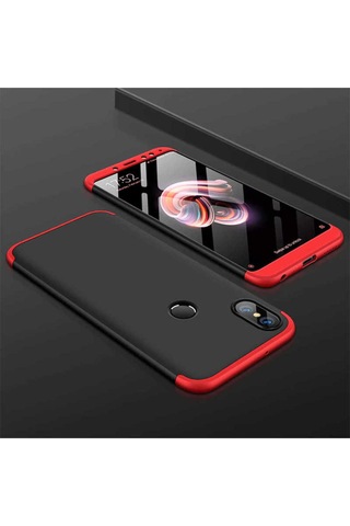 Xiaomi Redmi Note 6 Pro Kılıf Zore Ays Kapak Siyah-Kırmızı