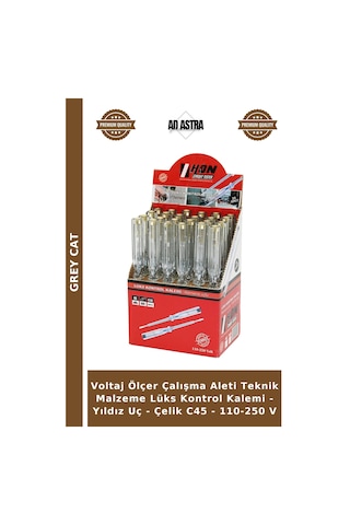 Voltaj Ölçer Çalışma Aleti Teknik Malzeme Lüks Kontrol Kalemi - Yıldız Uç - Çelik C45 - 110-250 V