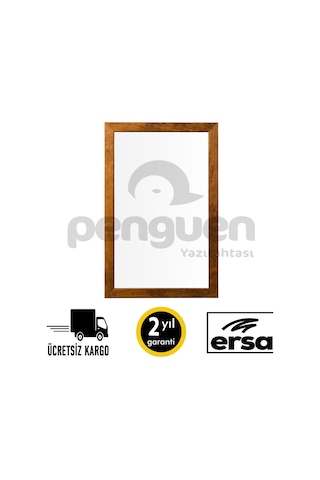 Penguen Ahşap Çerçeve Laminat Yazı Tahtası Beyaz 30X45