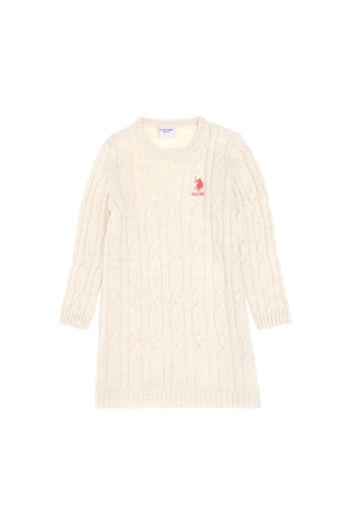 U.s. Polo Assn. Kız Çocuk Krem Melanj Elbise Triko 50297201-vr159 Krem Melanj