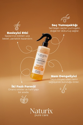 Ilgaz Naturix İki Fazlı Argan Yağlı Saç Bakım Fön Suyu 400 ML