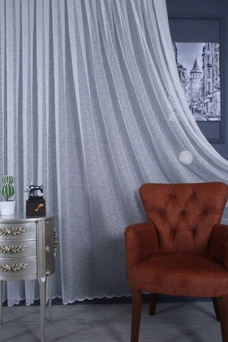 Lila Poetry 02 Cam Kırığı Desen Spor Tül Perde