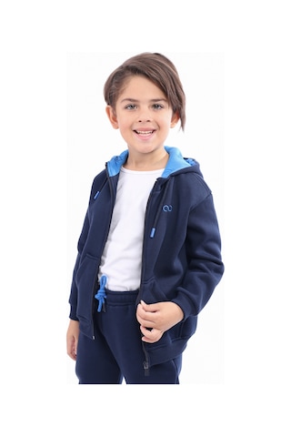 Toontoy Unisex Çocuk Nakışlı Hırka Lacivert