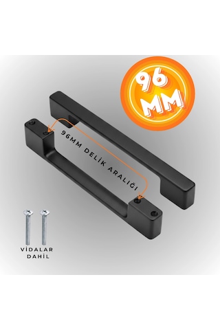 Köprü Kulp Dolap Çekmece Kulbu Metal Kulp 96 Mm Siyah