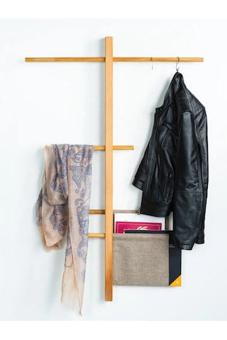 İskandinav Tarzı Duvar Organizeri - Ahşap Askılık