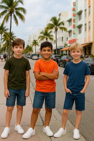 Çocuk Basic T-shirt Kız - Erkek Unisex %100 Pamuk 3'lü Süper Paket K-8