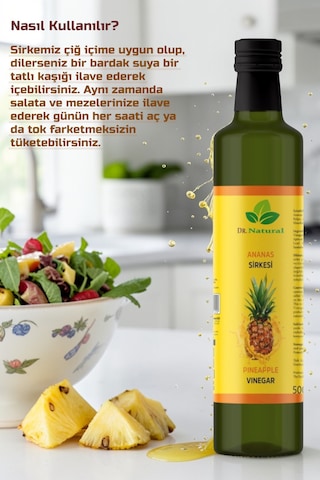 2 Adet Ananas Sirkesi Doğal Fermantasyon Detox Sirke 500 Ml