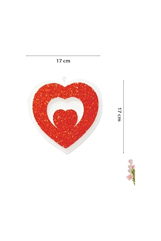 Kalp Sarkıt Strafor Süs, 17 Cm X 4 Adet - Kırmızı