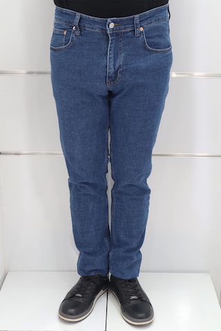 Denim Cartel Dmctekstil Erkek Yüksek Bel Rahat Kesimli Boru Paça Jean Pantolon Mavi