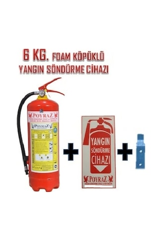 Yangın Tüpü Söndürücü Köpüklü 6 KG - 2023 Dolum 2027 Tekrar Dolum