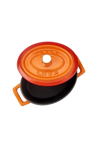 Metal Oval Mini Tencere, Turuncu Çok Renkli