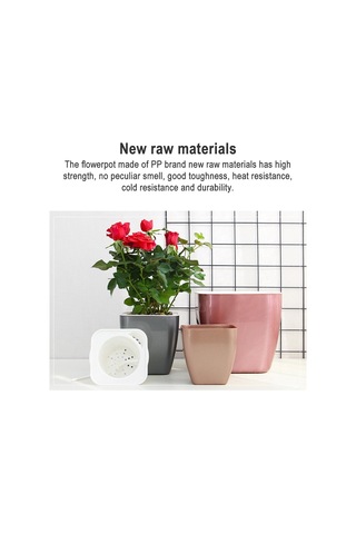 İmitasyon Metal Renkli Su Depolama Plastik Saksı, Boyut: G109 Orta Boy Saksı Kare Gül Altın