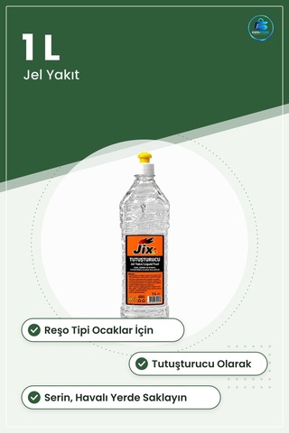 Reşo Jel Yakıtı 1 L Mangal Barbekü Isıtma Tutuşturucu Sobalı Şömi