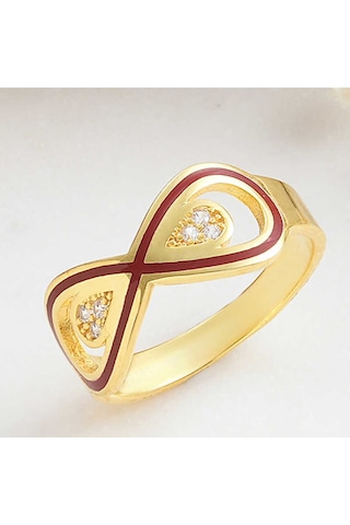 Casera's Gümüş Gold Zirkon Taşlı Sonsuzluk Kadın Yüzük Csr2185283 Gümüş