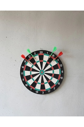 17 İnç Profesyonel Dart Tahtası Dayanıklı Yapı Ve 4 Metal Dart Oku
