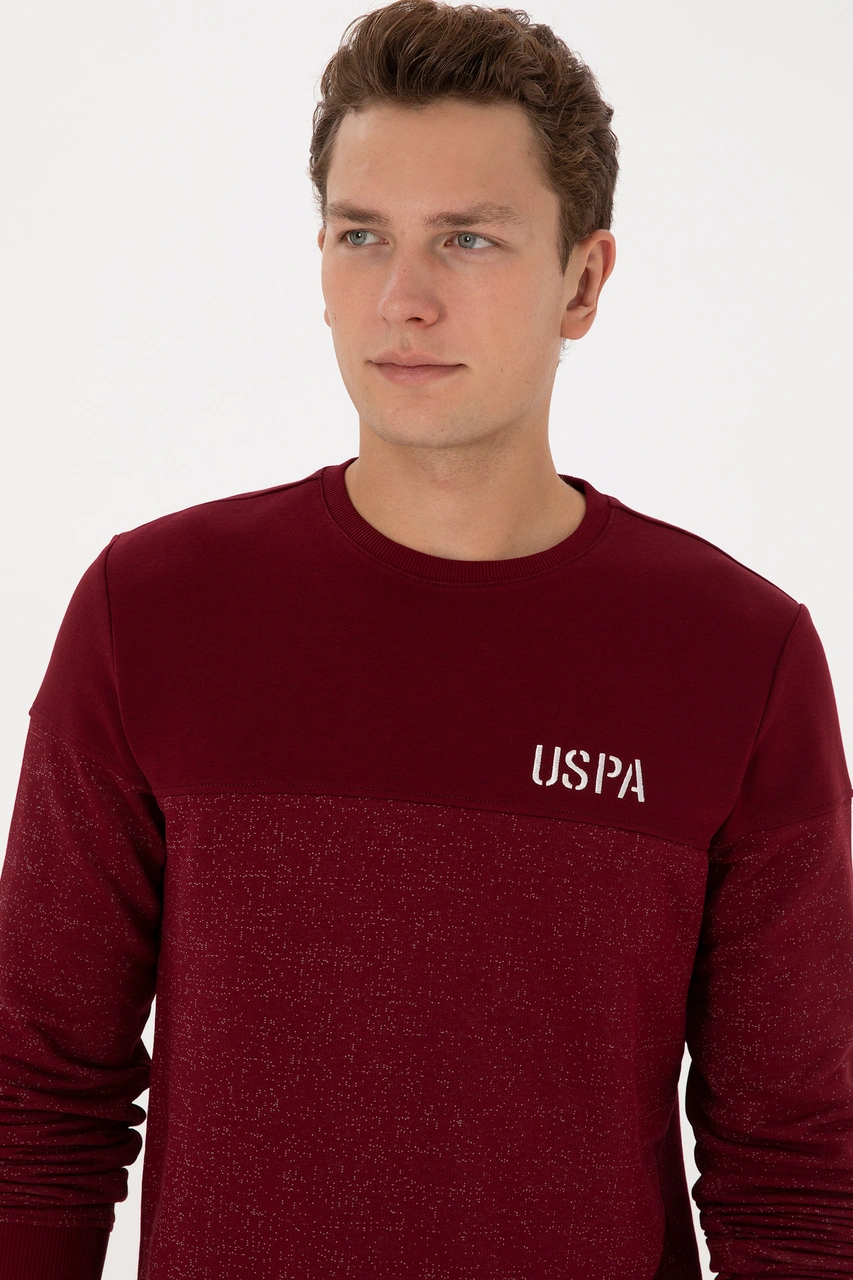 U.S. Polo Assn. Erkek Regular Fit Bisiklet Yaka Bordo Sweatshirt 50316380-VR014